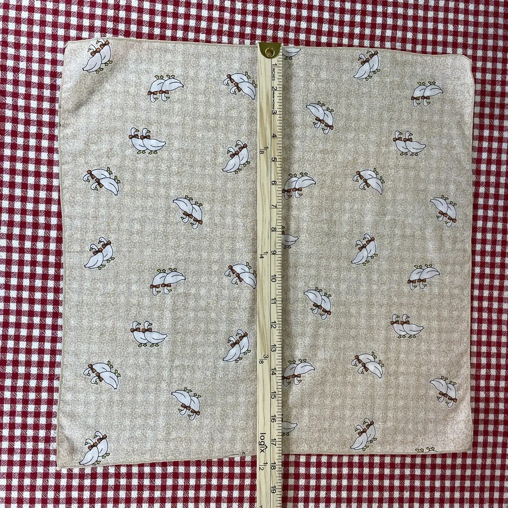 80s style goose patterned cloth napkins Set of 4 HANDMADE 18